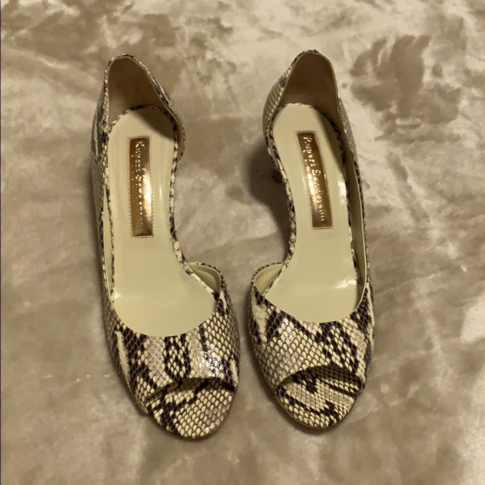 Rupert Sanderson Snakeskin Sandal/Small Heel